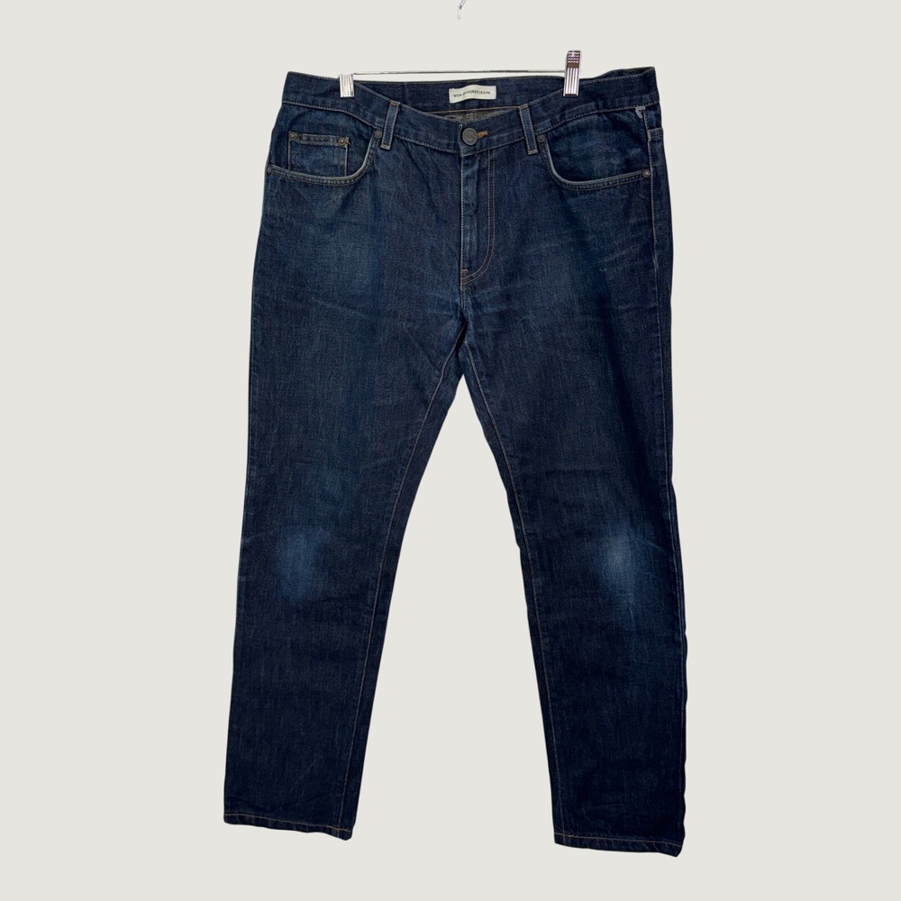 Won Hundred‎ Jeans 34/32 Dark Blue Slim Straight Minimalist 100% Cotton Denim